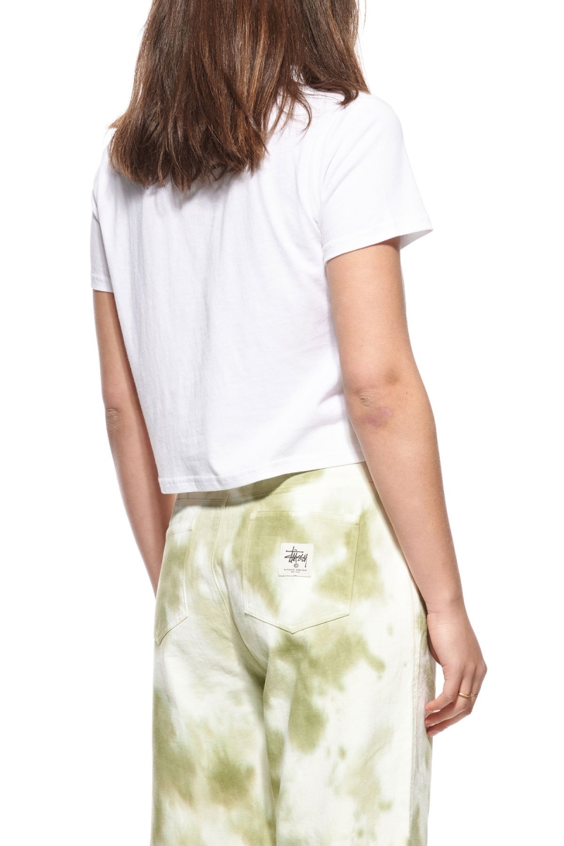 White Stussy Graffiti Slim Women's T Shirts | USA000191