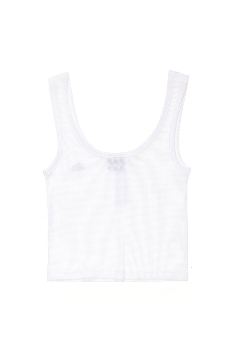 White Stussy Hunt Waffle Women's Singlets | USA000719