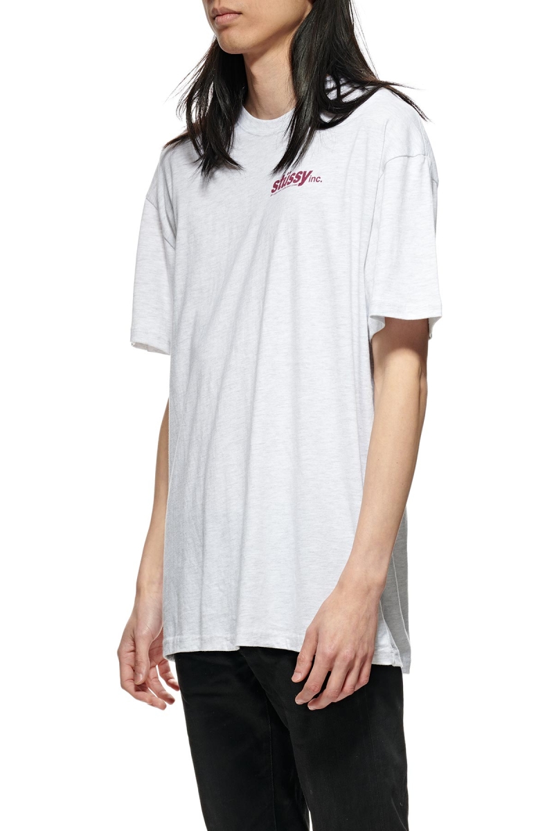 White Stussy Italic SS Men's T Shirts | USA000229