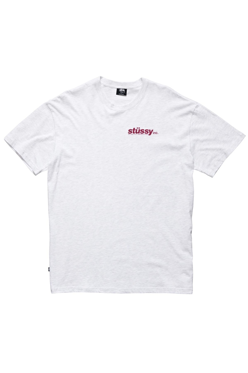 White Stussy Italic SS Men\'s T Shirts | USA000229