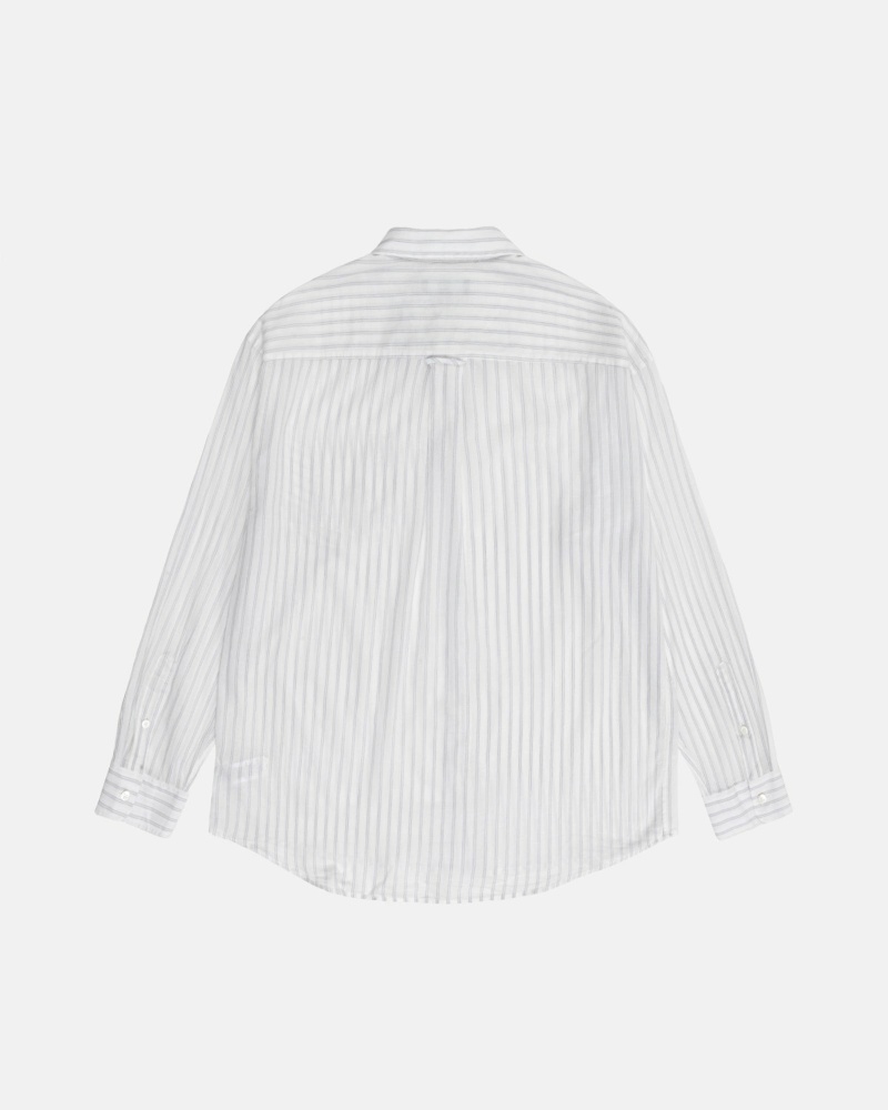 White Stussy Lightweight Classic Men's Shirts | USA000318