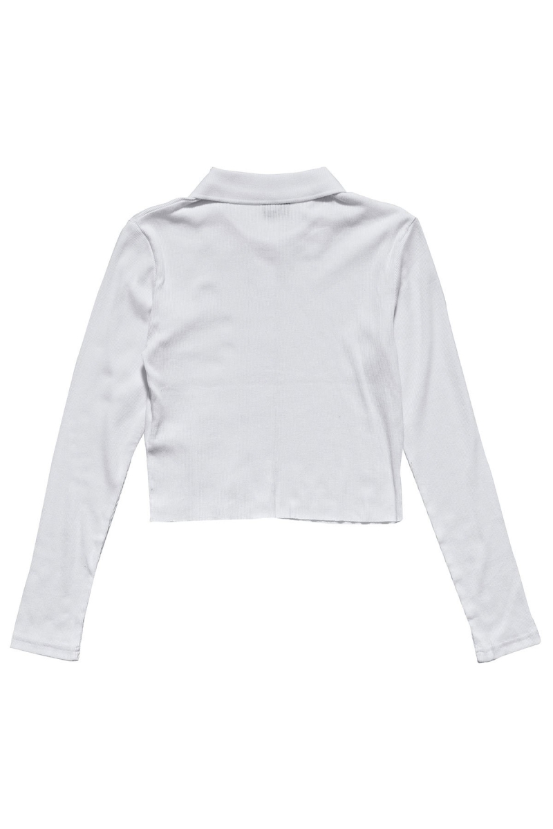 White Stussy Markham Rib LS Shirt Women's Sweatshirts | USA000937