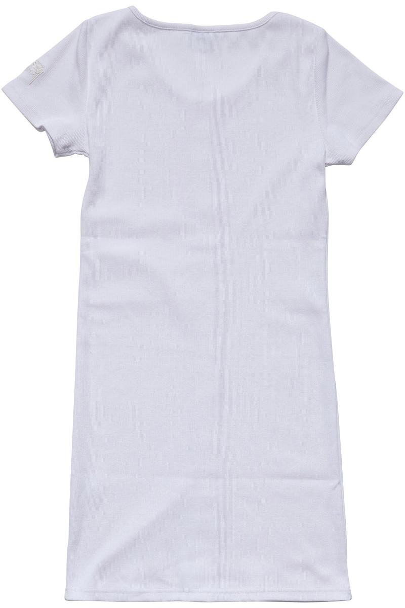 White Stussy Mission Rib Tee Women's Dress | USA000517