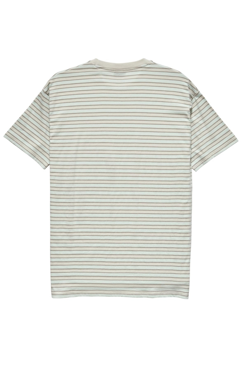 White Stussy Morning Stripe SS Men's T Shirts | USA000248