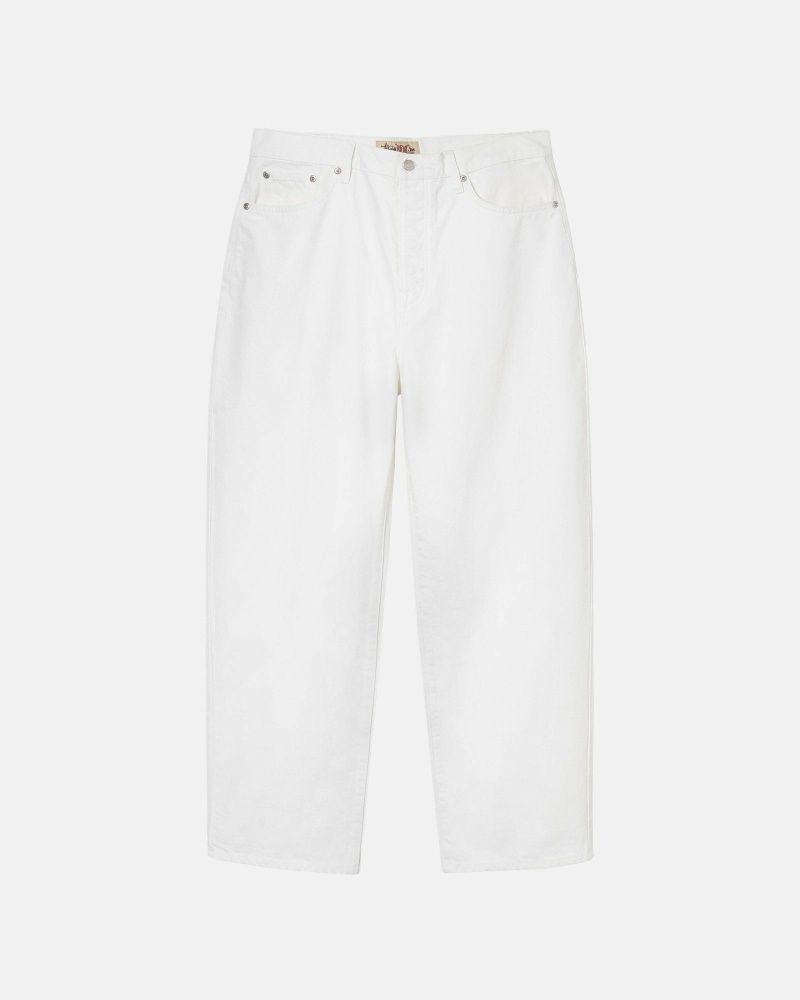 White Stussy Over Dyed Big Ol Men\'s Jeans | USA000521