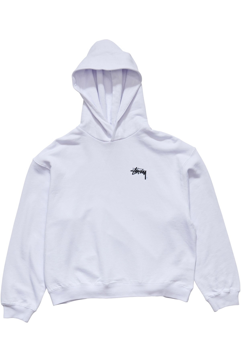 White Stussy Player Fleece Hood Women\'s Sportswear | USA000780