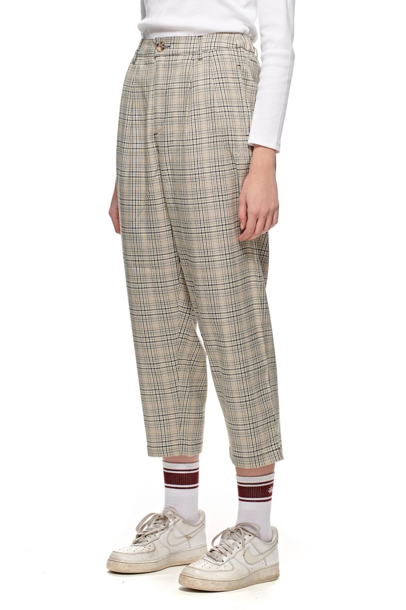 White Stussy Prescott Check Women's Pants | USA000580