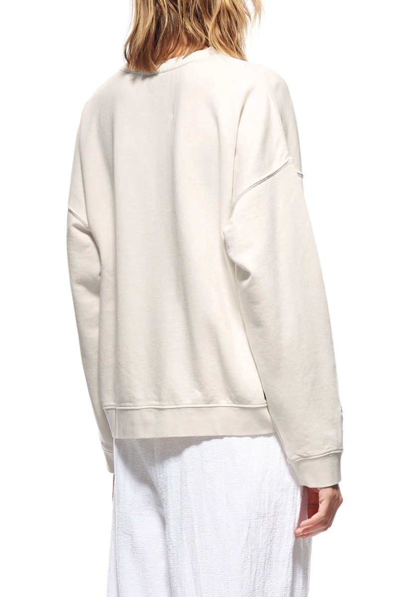 White Stussy Scholarship BF Crew Women's Sweaters | USA000850