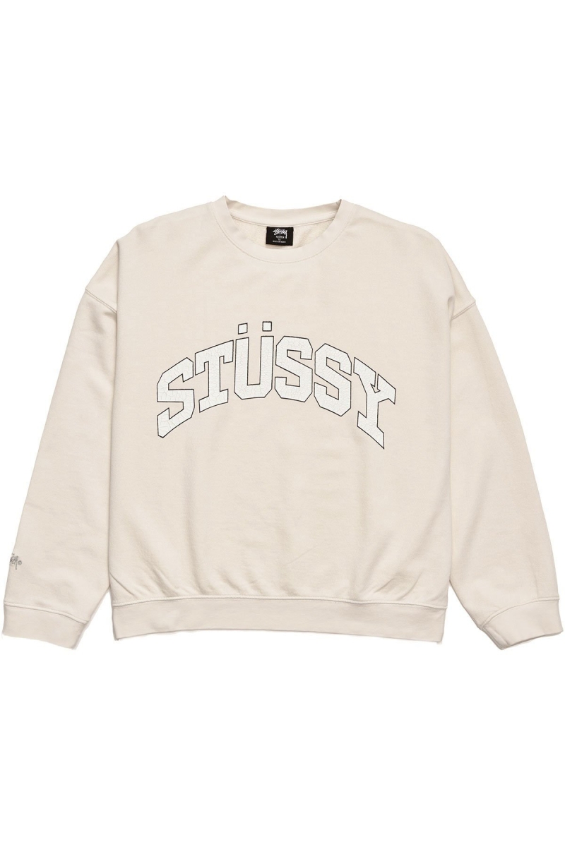 White Stussy Scholarship BF Crew Women\'s Sweaters | USA000850