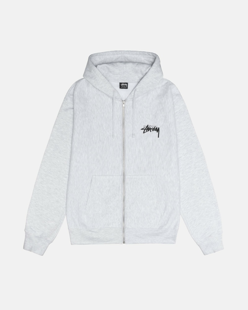 White Stussy Shattered Zip Men's Hoodies | USA000063