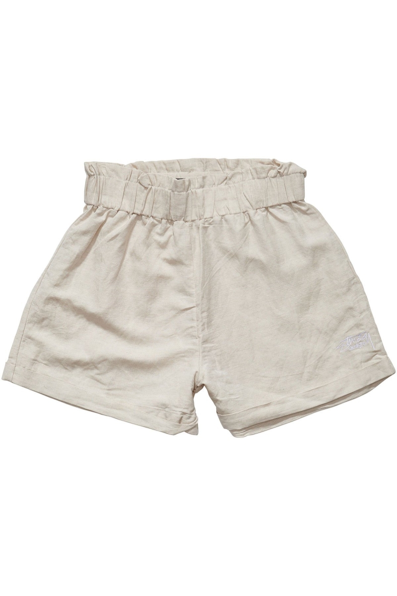 White Stussy Shoreline Linen Beach Short Women\'s Shorts | USA000672