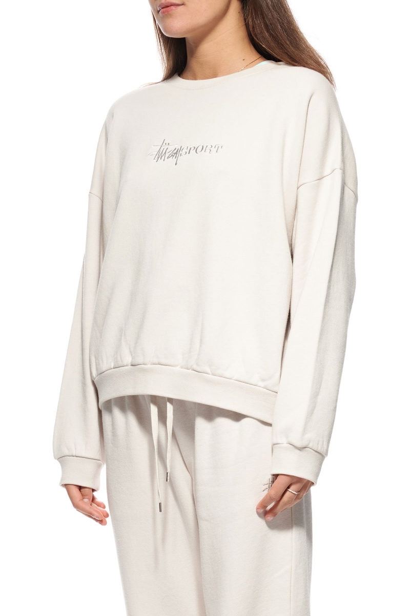 White Stussy Sport OS Crew Women's Sportswear | USA000788