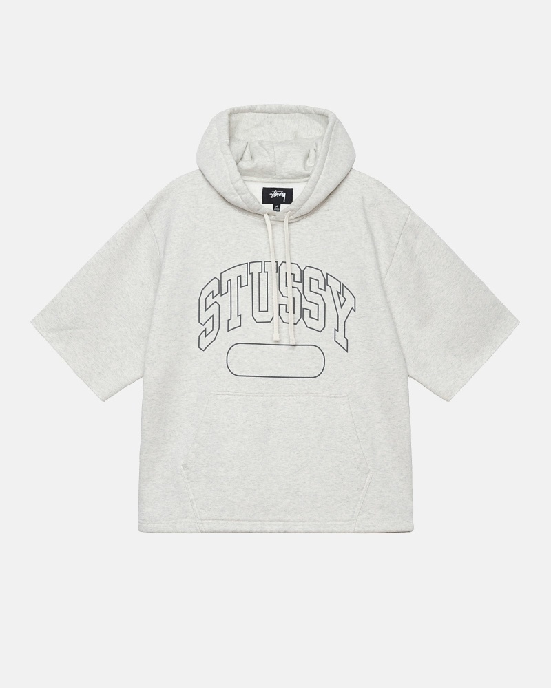 White Stussy Ss Boxy Cropped Men\'s Hoodies | USA000072