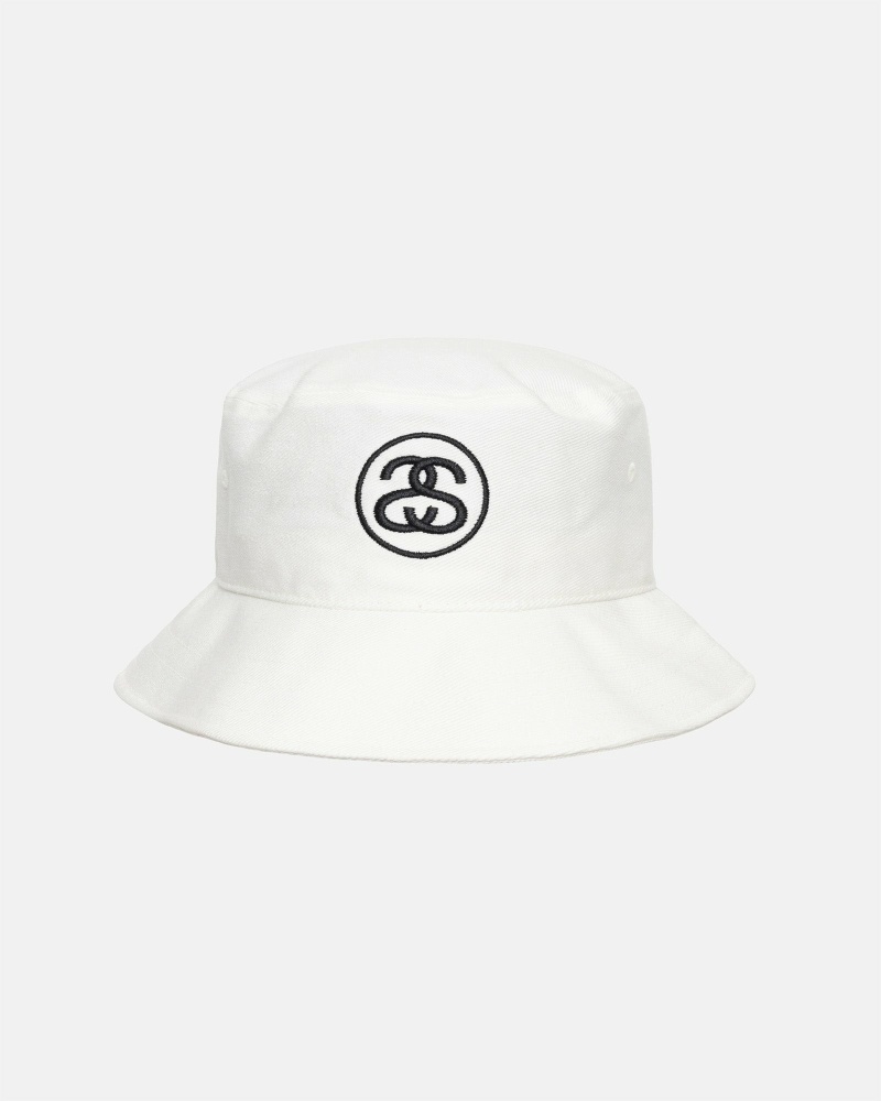 White Stussy Ss Link Deep Men\'s Bucket Hats | USA000475