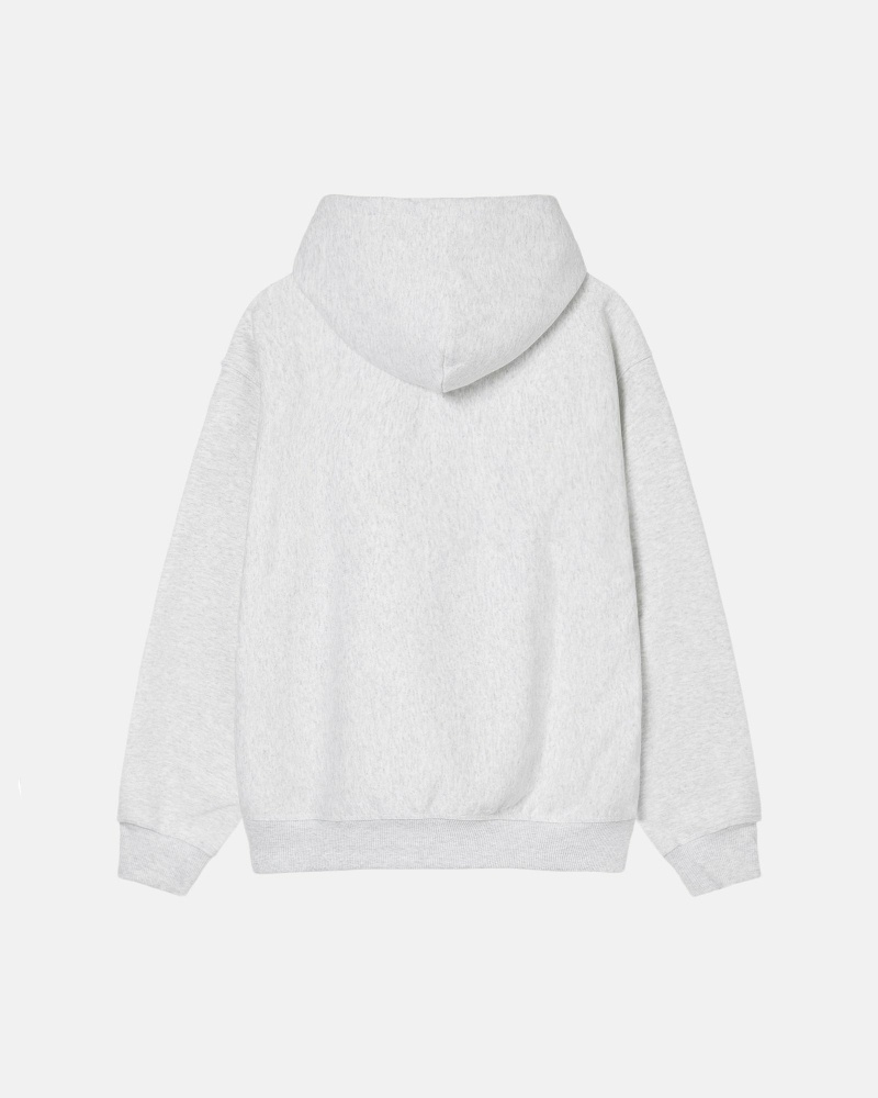 White Stussy Stock Logo Applique Men's Hoodies | USA000079