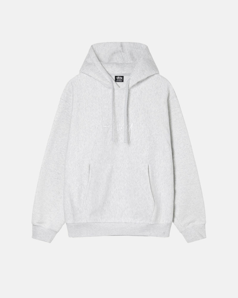 White Stussy Stock Logo Applique Men\'s Hoodies | USA000079