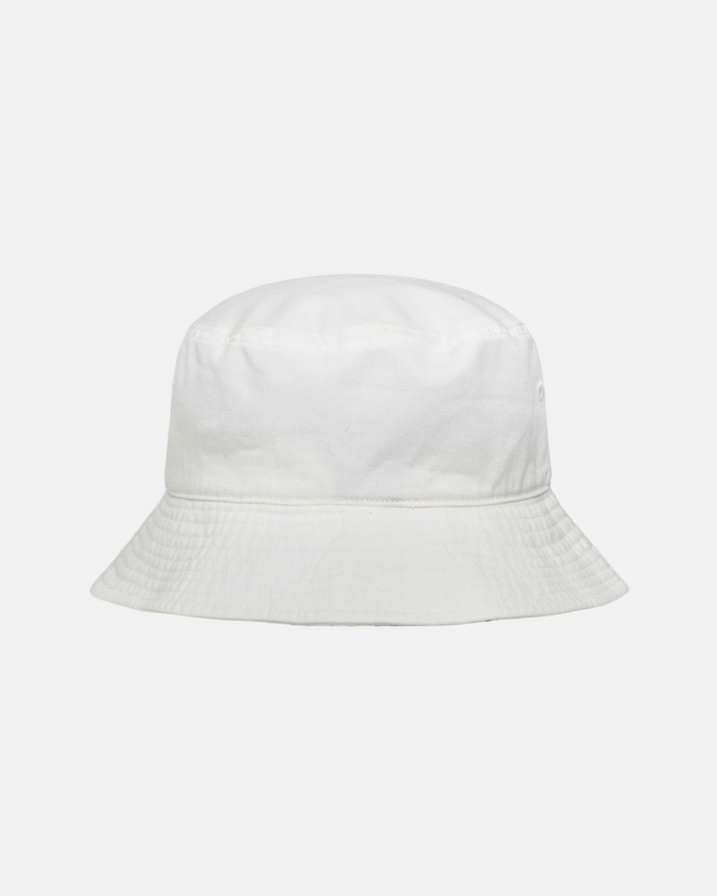 White Stussy Stock Men's Bucket Hats | USA000481