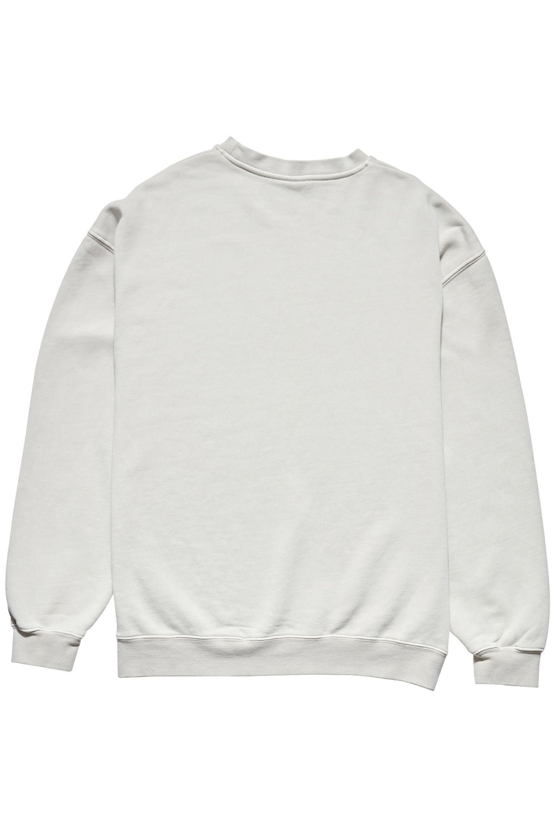 White Stussy Stock Shadow Crew Men's Sweaters | USA000855