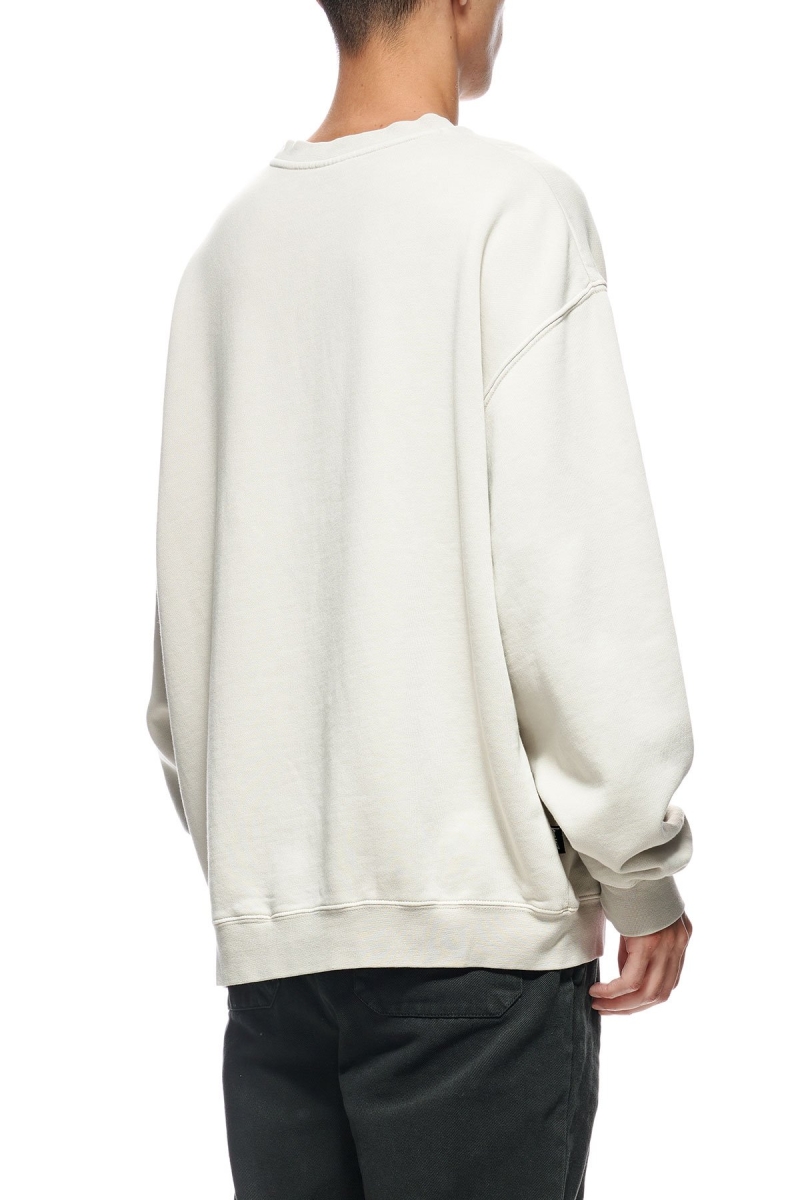 White Stussy Stock Shadow Crew Men's Sweaters | USA000855