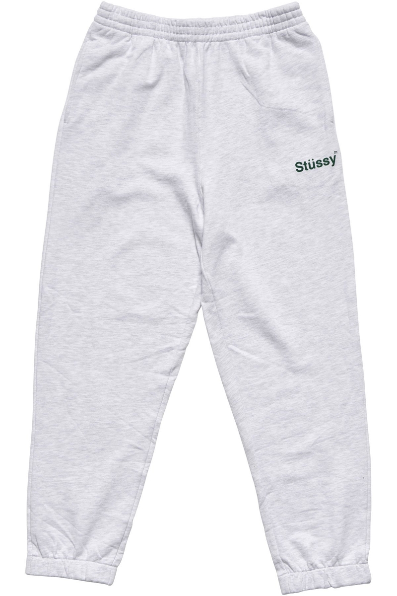 White Stussy Text Fleece Men\'s Track Pants | USA001008