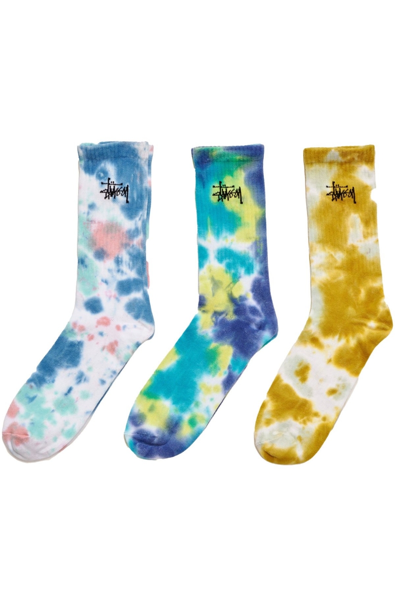 White Stussy Tie Dye (3 Pack) Women\'s Socks | USA000745