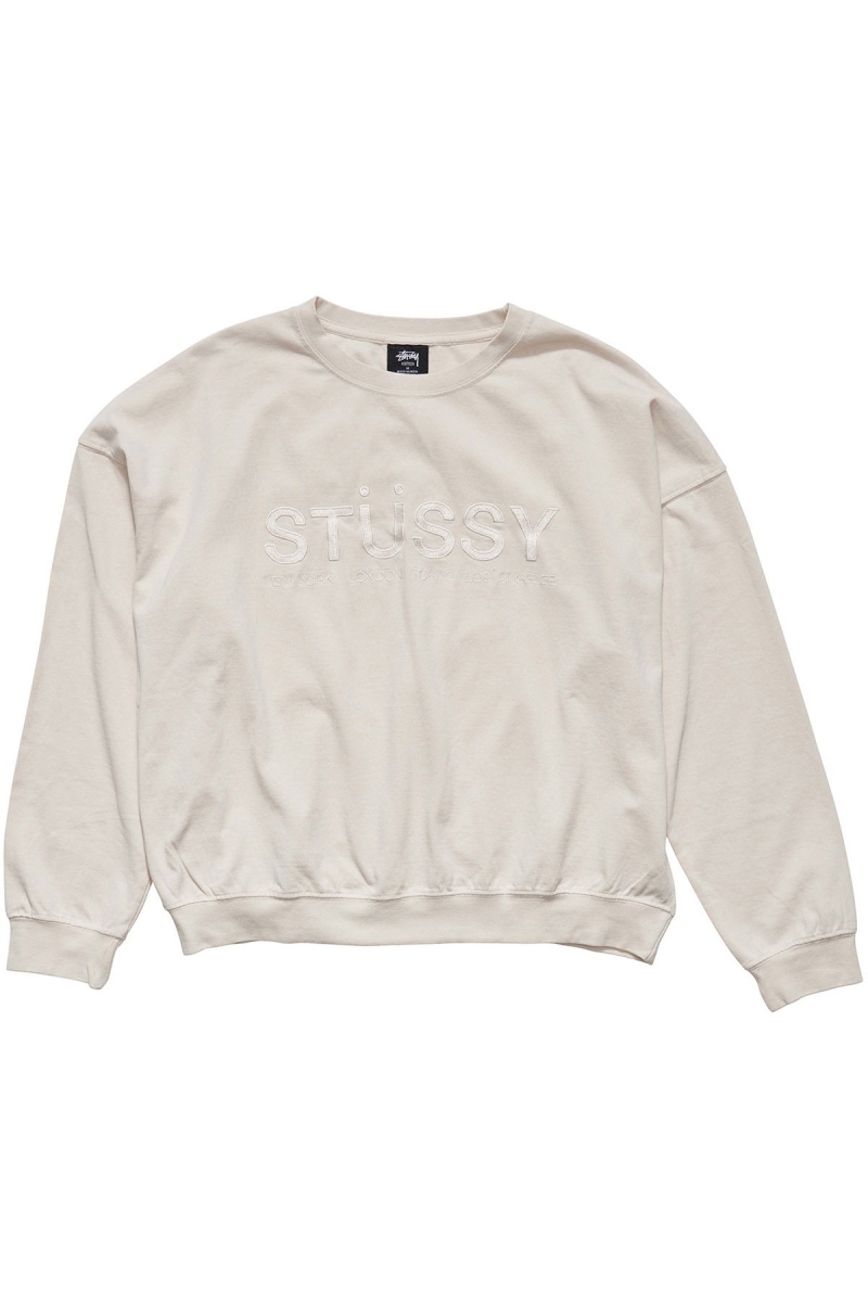 White Stussy Trail Embroidered Rugby Crew Women\'s Sportswear | USA000799