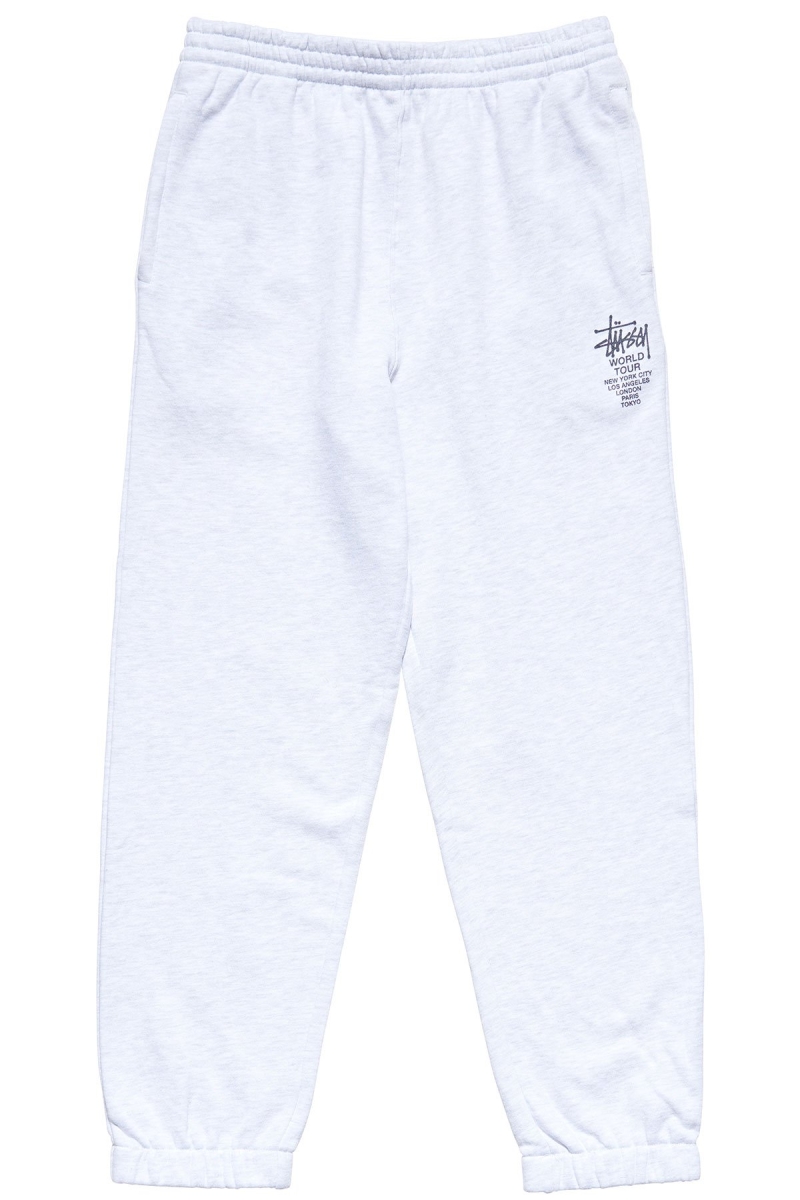 White Stussy World Tour Men\'s Track Pants | USA001014