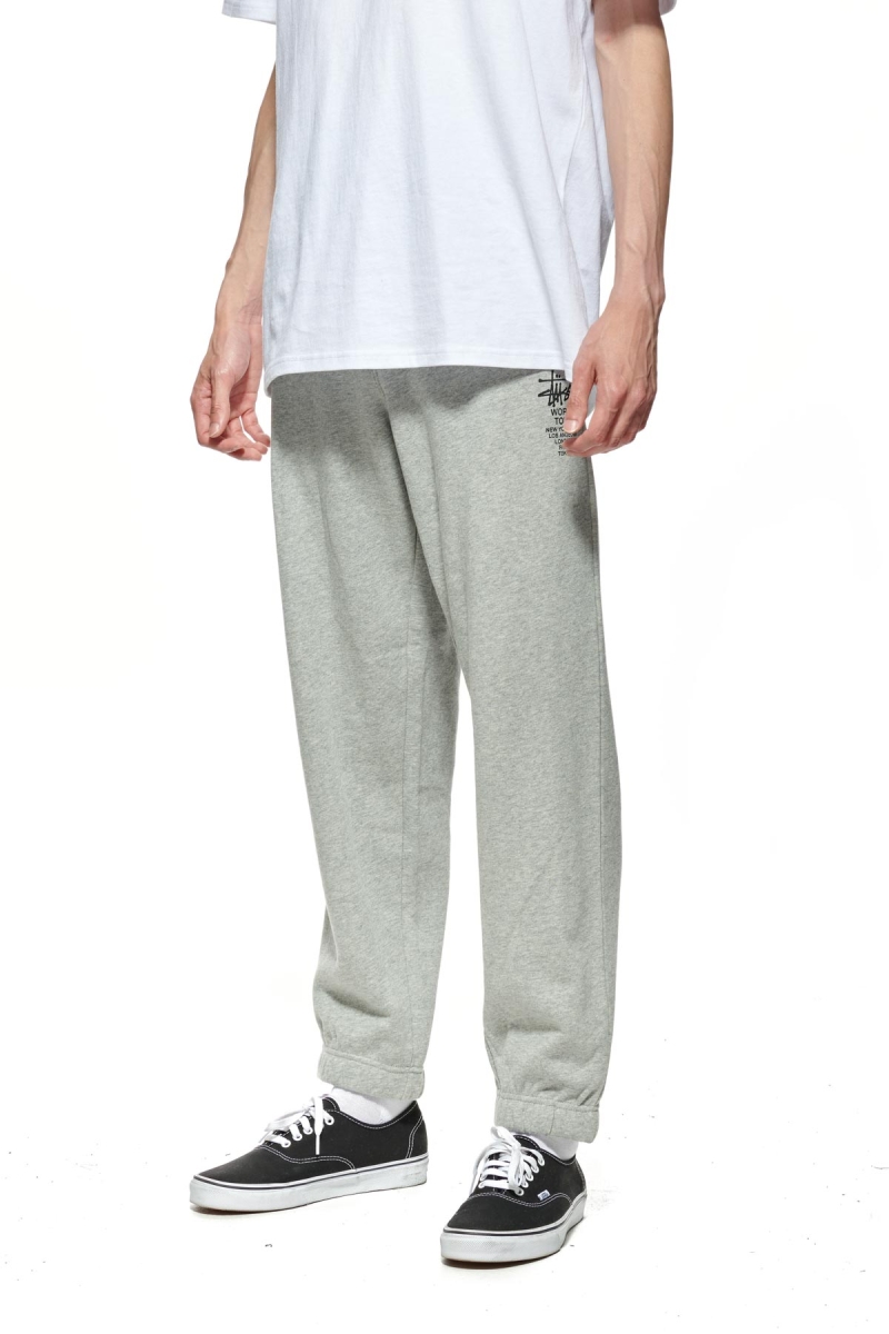 White Stussy World Tour Men's Track Pants | USA001015