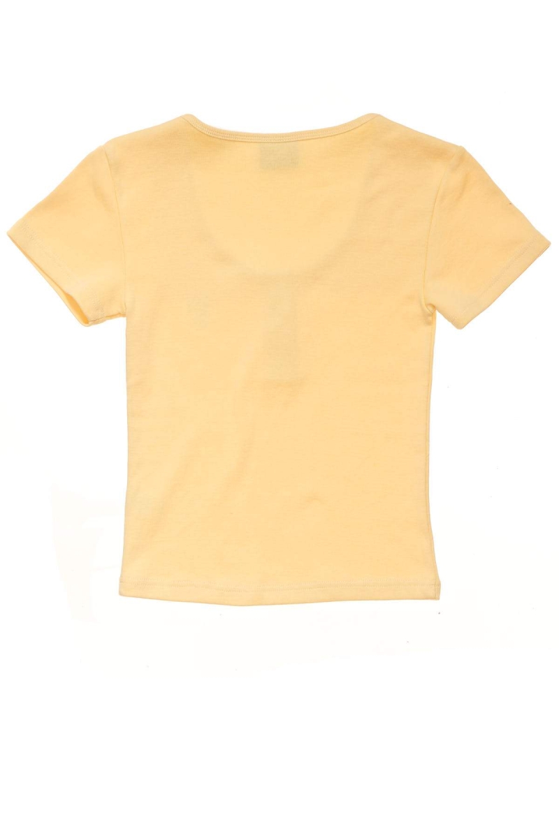 Yellow Stussy Berk Scoop Neck Women's T Shirts | USA000113