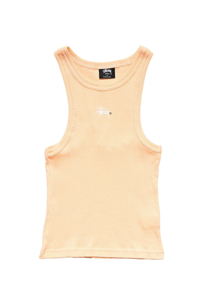 Yellow Stussy Graffiti Rib Cutaway Women\'s Tanks | USA000964