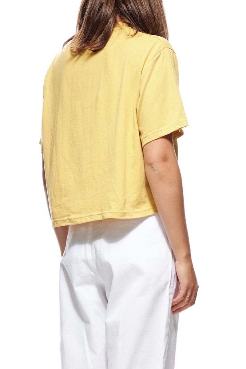 Yellow Stussy Laguna Boxy Women's T Shirts | USA000235