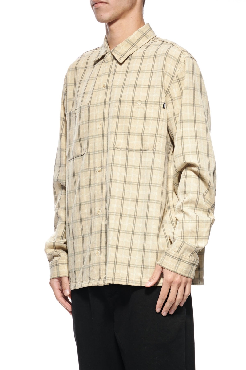 Yellow Stussy Mellow Check LS Men's Shirts | USA000324