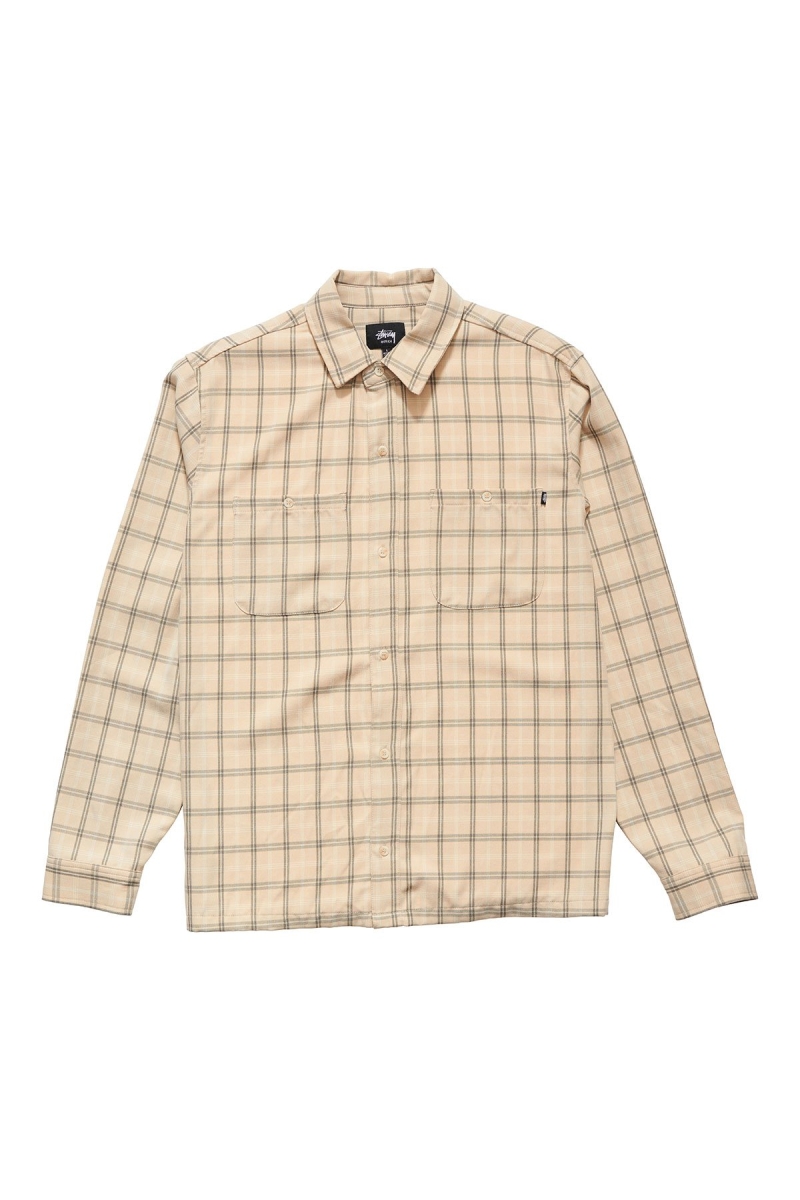 Yellow Stussy Mellow Check LS Men\'s Shirts | USA000324