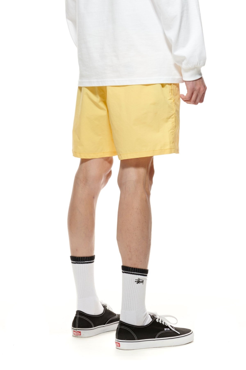 Yellow Stussy Nylon Big Beach Men's Shorts | USA000650