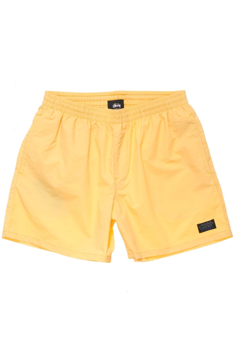 Yellow Stussy Nylon Big Beach Men\'s Shorts | USA000650