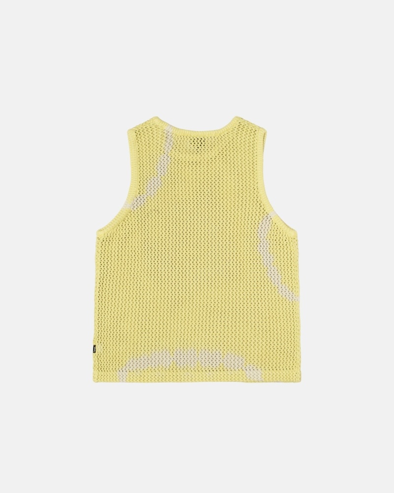 Yellow Stussy O'Dyed Heavyweight Mesh Men's Tanks | USA000966