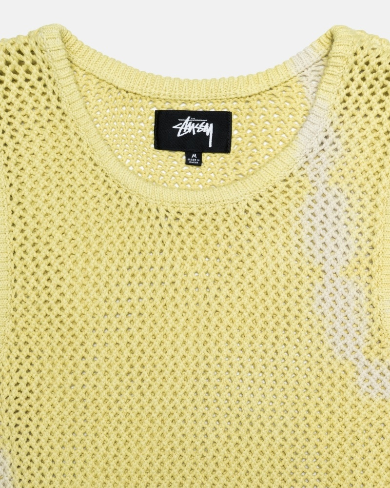 Yellow Stussy O'Dyed Heavyweight Mesh Men's Tanks | USA000966