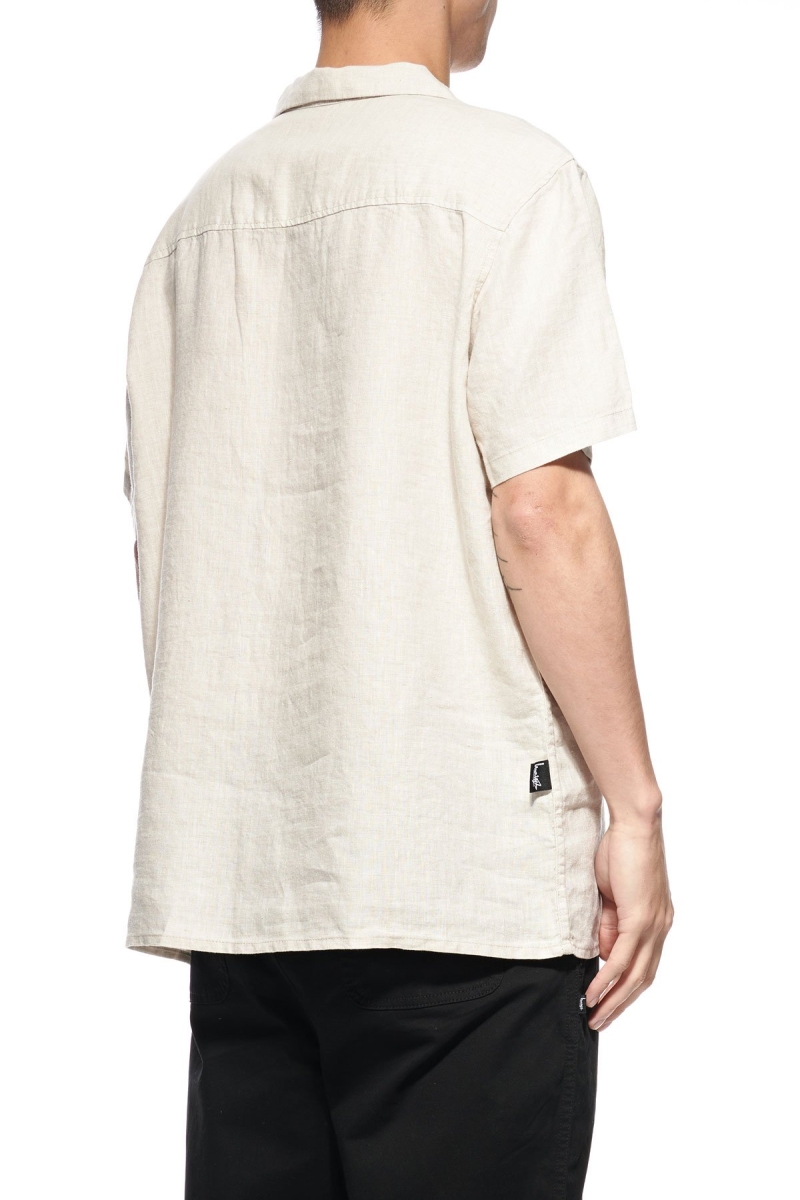 Yellow Stussy Short Linen SS Men's Shirts | USA000333