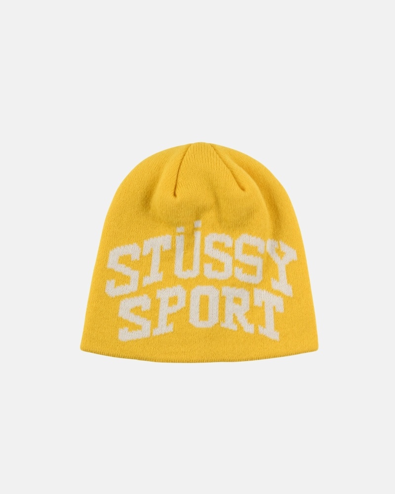 Yellow Stussy Stussy Sport Jacquard Skullcap Men\'s Hats | USA000498