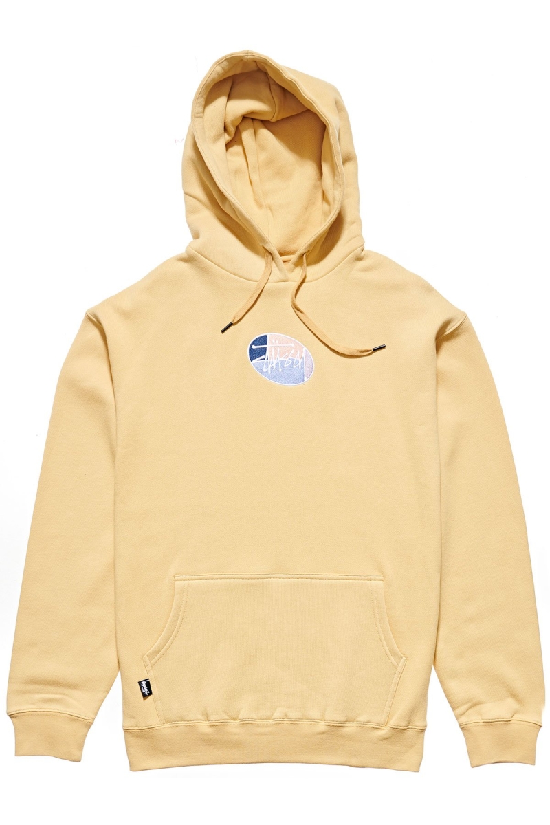 Yellow Stussy Trivial Pursuit Men\'s Hoodies | USA000087