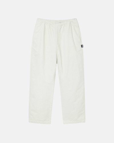 Beige Stussy Brushed Men's Beach Pants | USA000542