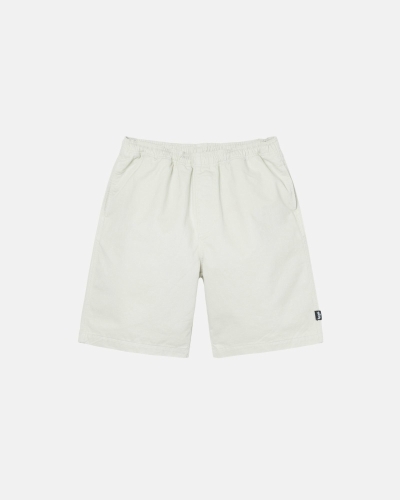 Beige Stussy Brushed Men's Shorts | USA000636