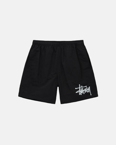 Black Stussy Big Basic Men's Shorts | USA000621