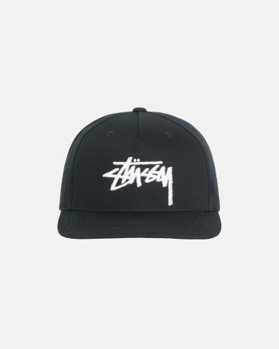 Black Stussy Big Stock Point Crown Men's Caps | USA000412