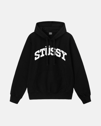 Black Stussy Block Sport Pigment Dyed Men's Hoodies | USA000020