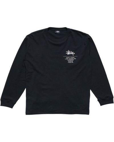 Black Stussy Cities Stack Men's Sweatshirts | USA000901