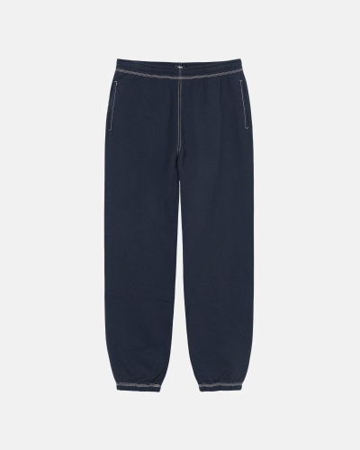 Black Stussy Contrast Stitch Label Pant Men's Sweatpants | USA000876