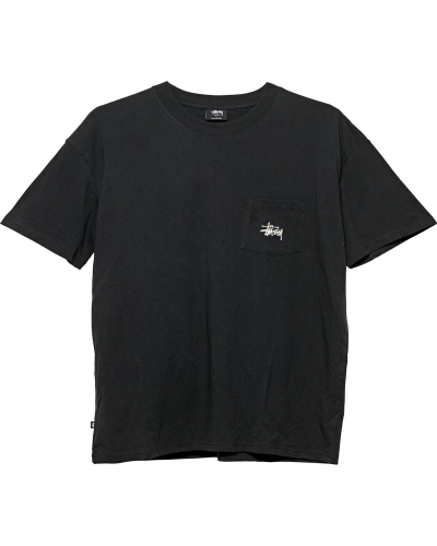 Black Stussy Graffiti Pocket Men's T Shirts | USA000182