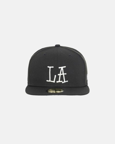 Black Stussy La New Era Men's Caps | USA000470