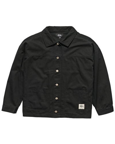 Black Stussy Lawrence Workwear Women's Jackets | USA000352